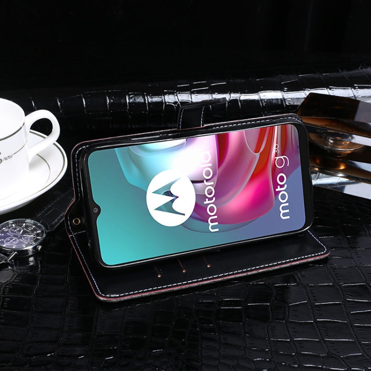 For Motorola Moto G30 idewei Crocodile Texture Horizontal Flip Leather Case with Holder & Card Slots & Wallet(Black) by idewei