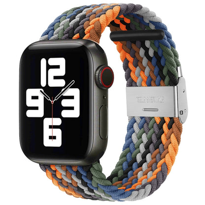 Braided + Stainless Steel Watch Band For Apple Watch Ultra 49mm&Watch Ultra 2 49mm / Series 9&8&7 45mm / SE 3&SE 2&6&SE&5&4 44mm / 3&2&1 42mm(Camouflage Colorful) by bashfashion