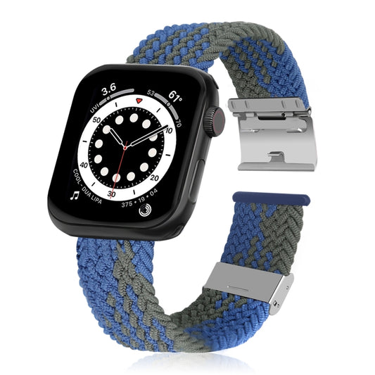 Braided + Stainless Steel Watch Band For Apple Watch Series 7 45mm / 6 & SE & 5 & 4 44mm / 3 & 2 & 1 42mm(Blue Green) by bashfashion