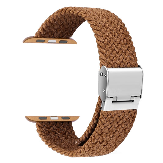 Braided + Stainless Steel Watch Band For Apple Watch Ultra 49mm&Watch Ultra 2 49mm / Series 9&8&7 45mm / SE 3&SE 2&6&SE&5&4 44mm / 3&2&1 42mm(Brown Yellow) by bashfashion