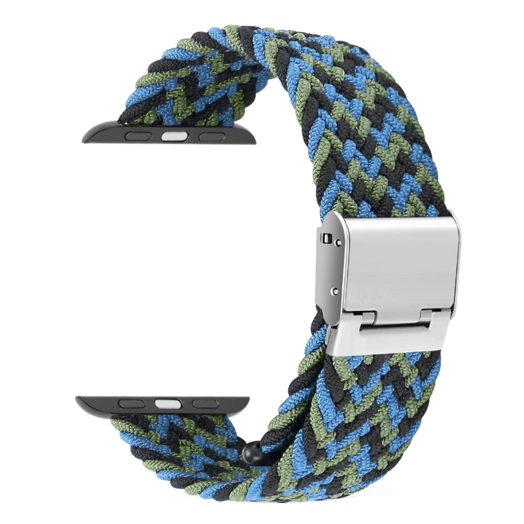 Braided + Stainless Steel Watch Band For Apple Watch Ultra 49mm&Watch Ultra 2 49mm / Series 9&8&7 45mm / SE 3&SE 2&6&SE&5&4 44mm / 3&2&1 42mm(Black Blue Green) by bashfashion
