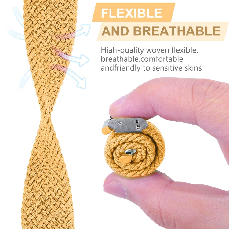 Braided + Stainless Steel Watch Band For Apple Watch Ultra 49mm&Watch Ultra 2 49mm / Series 9&8&7 45mm / SE 3&SE 2&6&SE&5&4 44mm / 3&2&1 42mm(Brown Yellow) by bashfashion