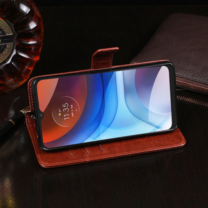 For Motorola Moto E7 Power idewei Crazy Horse Texture Horizontal Flip Leather Case with Holder & Card Slots & Wallet(Rose Red) by idewei