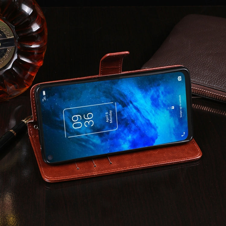 For TCL 10 5G idewei Crazy Horse Texture Horizontal Flip Leather Case with Holder & Card Slots & Wallet(Black) by idewei