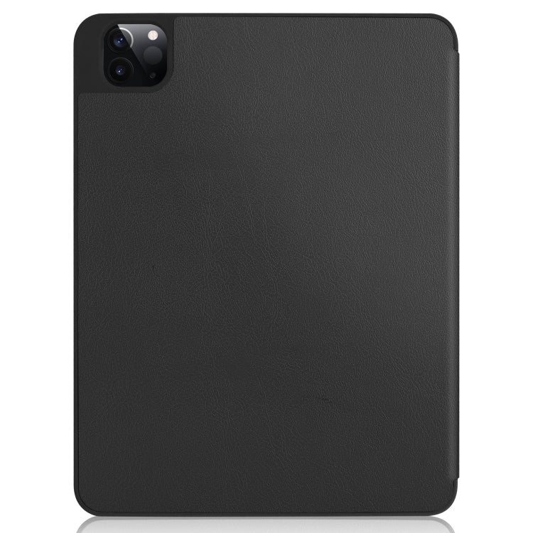For iPad Pro 11 2022 / 2021 Pure Color Horizontal Flip TPU + PU Leather Tablet Case with Three-folding Holder & Sleep / Wake-up Function & Pen Slot(Black) by bashfashion