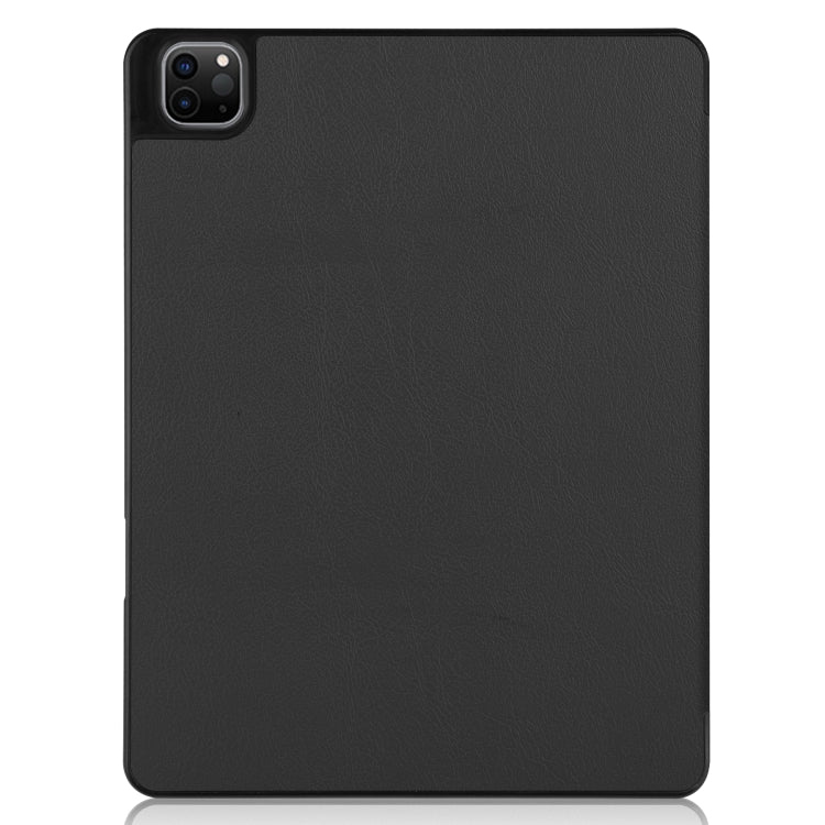 For iPad Pro 12.9 2022 / 2021 Horizontal Flip Honeycomb TPU + PU Leather Tablet Case with Three-folding Holder & Sleep / Wake-up Function & Pen Slot(Black) by bashfashion