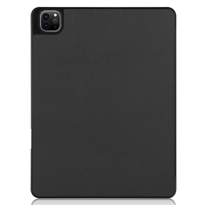 For iPad Pro 12.9 2022 / 2021 Horizontal Flip Honeycomb TPU + PU Leather Tablet Case with Three-folding Holder & Sleep / Wake-up Function & Pen Slot(Black) by bashfashion