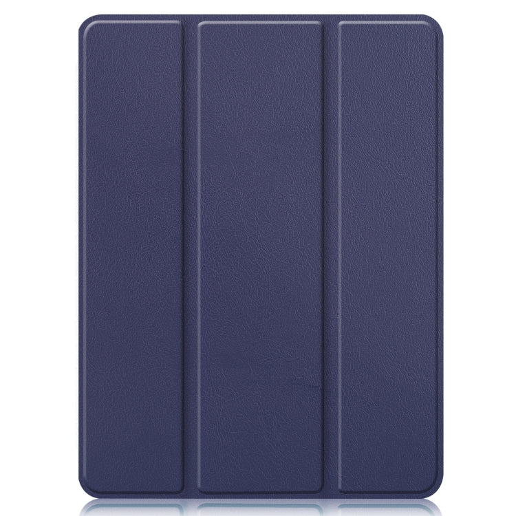 For iPad Pro 12.9 2022 / 2021 Horizontal Flip Honeycomb TPU + PU Leather Tablet Case with Three-folding Holder & Sleep / Wake-up Function & Pen Slot(Dark Blue) by bashfashion