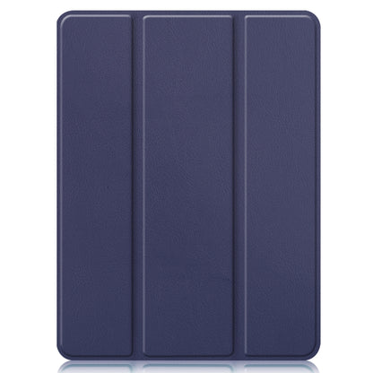 For iPad Pro 12.9 2022 / 2021 Horizontal Flip Honeycomb TPU + PU Leather Tablet Case with Three-folding Holder & Sleep / Wake-up Function & Pen Slot(Dark Blue) by bashfashion