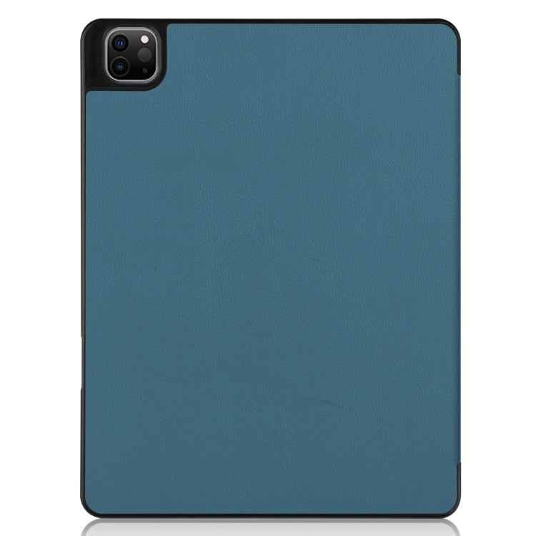 For iPad Pro 12.9 2022 / 2021 Horizontal Flip Honeycomb TPU + PU Leather Tablet Case with Three-folding Holder & Sleep / Wake-up Function & Pen Slot(Dark Green) by bashfashion