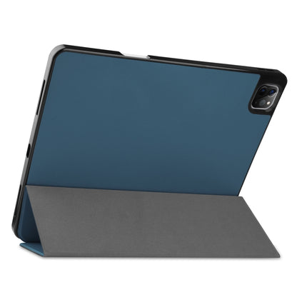 For iPad Pro 12.9 2022 / 2021 Horizontal Flip Honeycomb TPU + PU Leather Tablet Case with Three-folding Holder & Sleep / Wake-up Function & Pen Slot(Dark Green) by bashfashion