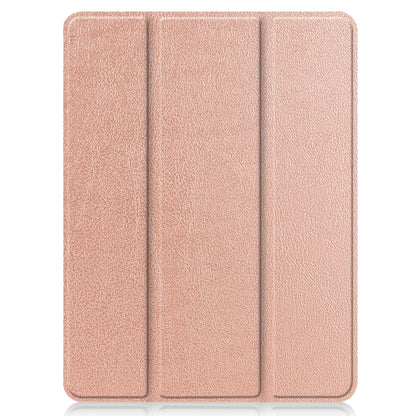 For iPad Pro 12.9 2022 / 2021 Horizontal Flip Honeycomb TPU + PU Leather Tablet Case with Three-folding Holder & Sleep / Wake-up Function & Pen Slot(Rose Gold) by bashfashion