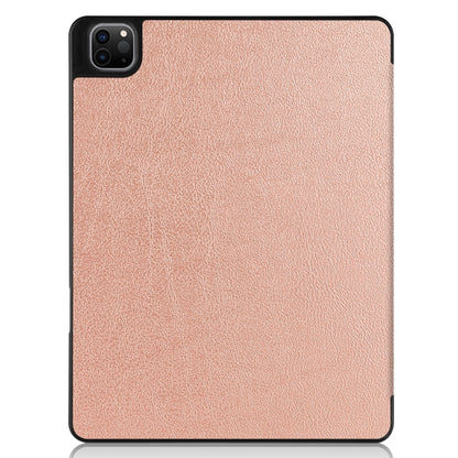 For iPad Pro 12.9 2022 / 2021 Horizontal Flip Honeycomb TPU + PU Leather Tablet Case with Three-folding Holder & Sleep / Wake-up Function & Pen Slot(Rose Gold) by bashfashion