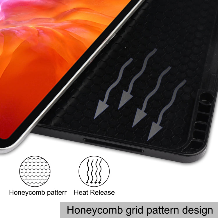 For iPad Pro 12.9 2022 / 2021 Horizontal Flip Honeycomb TPU + PU Leather Tablet Case with Three-folding Holder & Sleep / Wake-up Function & Pen Slot(Rose Gold) by bashfashion