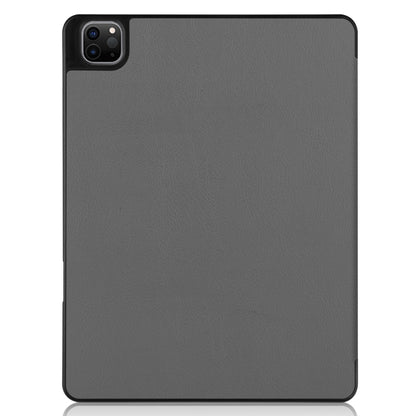 For iPad Pro 12.9 2022 / 2021 Horizontal Flip Honeycomb TPU + PU Leather Tablet Case with Three-folding Holder & Sleep / Wake-up Function & Pen Slot(Grey) by bashfashion