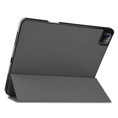 For iPad Pro 12.9 2022 / 2021 Horizontal Flip Honeycomb TPU + PU Leather Tablet Case with Three-folding Holder & Sleep / Wake-up Function & Pen Slot(Grey) by bashfashion