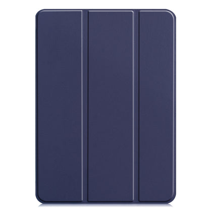 For iPad Air 13 2024 / Pro 12.9 2022 Custer Texture 3-folding Smart Leather Tablet Case(Dark Blue) by bashfashion