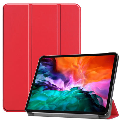 For iPad Air 13 2024 / Pro 12.9 2022 Custer Texture 3-folding Smart Leather Tablet Case(Red) by bashfashion