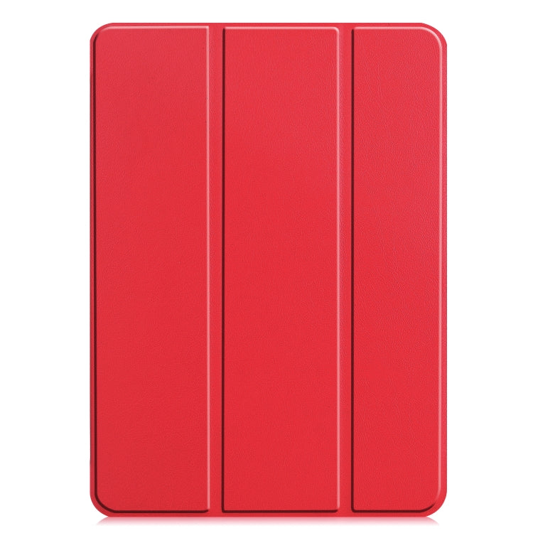 For iPad Air 13 2024 / Pro 12.9 2022 Custer Texture 3-folding Smart Leather Tablet Case(Red) by bashfashion