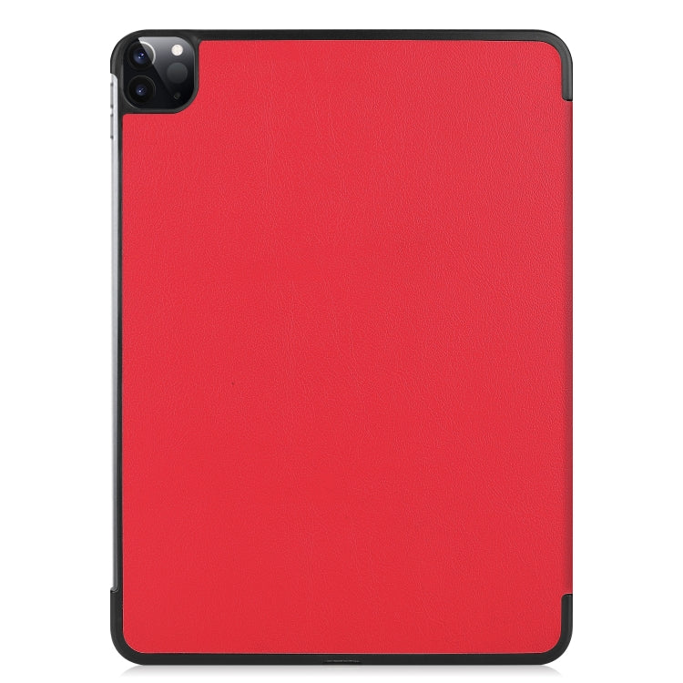 For iPad Air 13 2024 / Pro 12.9 2022 Custer Texture 3-folding Smart Leather Tablet Case(Red) by bashfashion