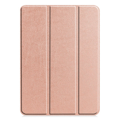 For iPad Air 13 2024 / Pro 12.9 2022 Custer Texture 3-folding Smart Leather Tablet Case(Rose Gold) by bashfashion