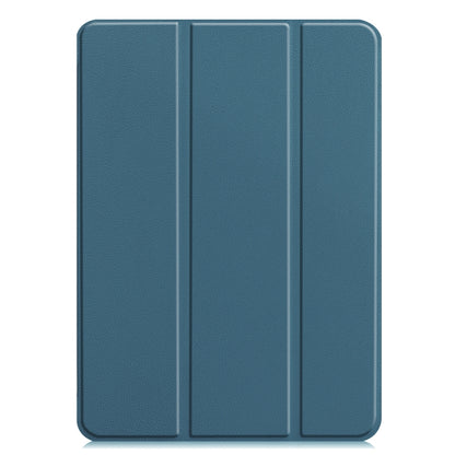 For iPad Air 13 2024 / Pro 12.9 2022 Custer Texture 3-folding Smart Leather Tablet Case(Dark Green) by bashfashion