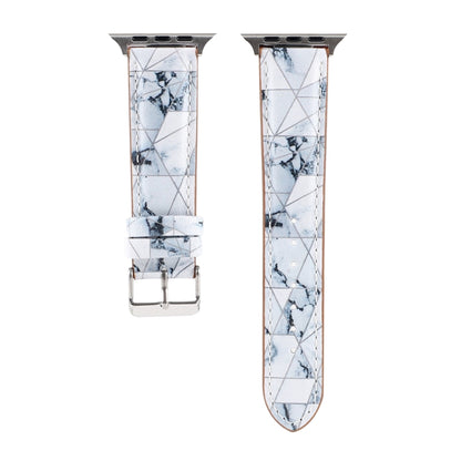 Marble Ethnic Style Printed Leather Watch Band For Apple Watch Ultra 49mm&Watch Ultra 2 49mm / Series 9&8&7 45mm / SE 3&SE 2&6&SE&5&4 44mm / 3&2&1 42mm(Marble White) by bashfashion