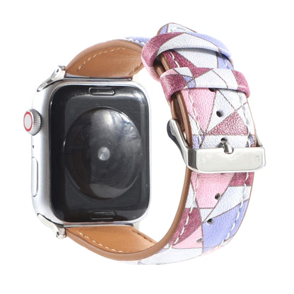 Marble Ethnic Style Printed Leather Watch Band For Apple Watch Ultra 49mm&Watch Ultra 2 49mm / Series 9&8&7 45mm / SE 3&SE 2&6&SE&5&4 44mm / 3&2&1 42mm(Marble Pink) by bashfashion