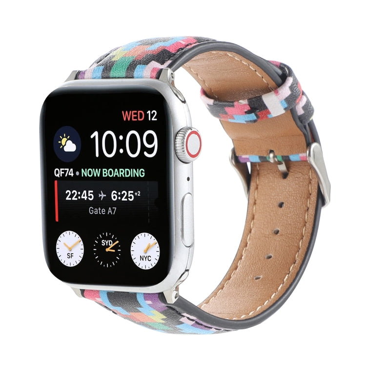 Marble Ethnic Style Printed Leather Watch Band For Apple Watch Series 9&8&7 41mm / SE 3&SE 2&6&SE&5&4 40mm / 3&2&1 38mm(Print Digital) by bashfashion