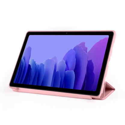 For Samsung Galaxy A7 10.4 (2020) T500 3-folding Horizontal Flip Honeycomb TPU Shockproof + PU Leather Case with Holder(Rose Gold) by bashfashion