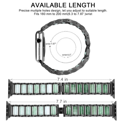 Emerald Stainless Steel Watch Band For Apple Watch Ultra 49mm&Watch Ultra 2 49mm / Series 9&8&7 45mm / SE 3&SE 2&6&SE&5&4 44mm / 3&2&1 42mm(Black) by bashfashion