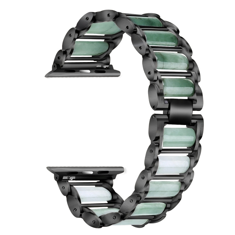 Emerald Stainless Steel Watch Band For Apple Watch Series 9&8&7 41mm / SE 3&SE 2&6&SE&5&4 40mm / 3&2&1 38mm(Black) by bashfashion