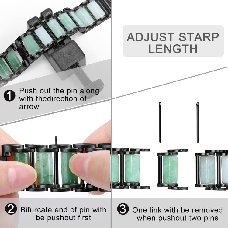 Emerald Stainless Steel Watch Band For Apple Watch Series 9&8&7 41mm / SE 3&SE 2&6&SE&5&4 40mm / 3&2&1 38mm(Black) by bashfashion
