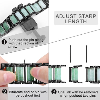 Emerald Stainless Steel Watch Band For Apple Watch Series 9&8&7 41mm / SE 3&SE 2&6&SE&5&4 40mm / 3&2&1 38mm(Black) by bashfashion