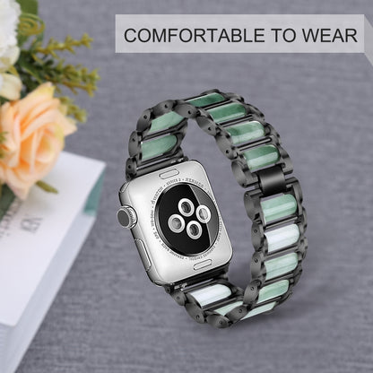 Emerald Stainless Steel Watch Band For Apple Watch Series 9&8&7 41mm / SE 3&SE 2&6&SE&5&4 40mm / 3&2&1 38mm(Black) by bashfashion