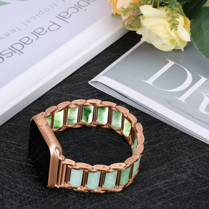 Emerald Stainless Steel Watch Band For Apple Watch Series 7 41mm / 6 & SE & 5 & 4 40mm / 3 & 2 & 1 38mm(Rose Gold) by bashfashion