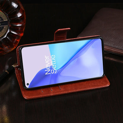 For OnePlus 9 idewei Crazy Horse Texture Horizontal Flip Leather Case with Holder & Card Slots & Wallet(Black) by idewei