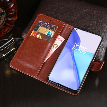 For OnePlus 9 idewei Crazy Horse Texture Horizontal Flip Leather Case with Holder & Card Slots & Wallet(Black) by idewei