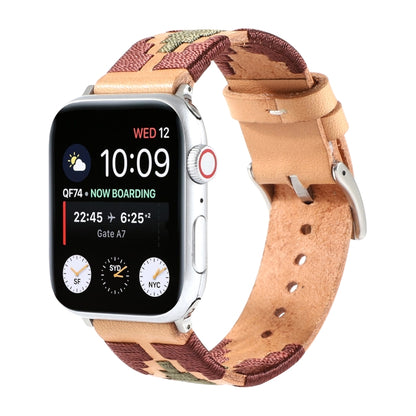 Woven Contrast Leather Watch Band For Apple Watch Ultra 49mm&Watch Ultra 2 49mm / Series 9&8&7 45mm / SE 3&SE 2&6&SE&5&4 44mm / 3&2&1 42mm(Light Brown) by bashfashion