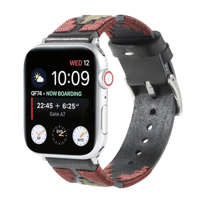 Woven Contrast Leather Watch Band For Apple Watch Series 9&8&7 41mm / SE 3&SE 2&6&SE&5&4 40mm / 3&2&1 38mm(Black) by bashfashion