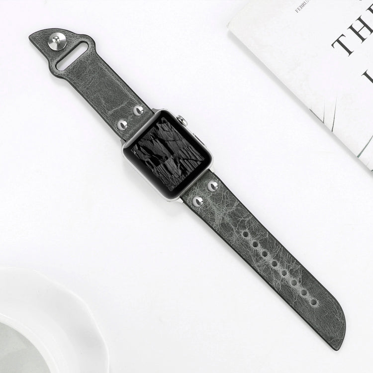 Leather Knife Watch Band For Apple Watch Ultra 49mm&Watch Ultra 2 49mm / Series 9&8&7 45mm / SE 3&SE 2&6&SE&5&4 44mm / 3&2&1 42mm(Grey) by bashfashion