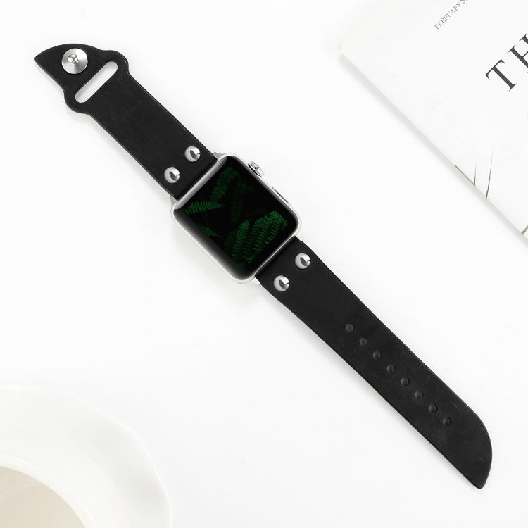 Leather Knife Watch Band For Apple Watch Ultra 49mm&Watch Ultra 2 49mm / Series 9&8&7 45mm / SE 3&SE 2&6&SE&5&4 44mm / 3&2&1 42mm(Black) by bashfashion