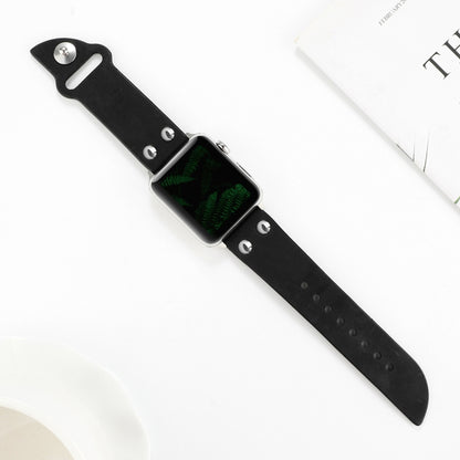 Leather Knife Watch Band For Apple Watch Ultra 49mm&Watch Ultra 2 49mm / Series 9&8&7 45mm / SE 3&SE 2&6&SE&5&4 44mm / 3&2&1 42mm(Black) by bashfashion