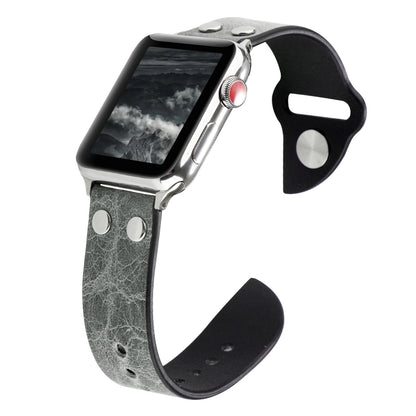 Leather Knife Watch Band For Apple Watch Series 9&8&7 41mm / SE 3&SE 2&6&SE&5&4 40mm / 3&2&1 38mm(Grey) by bashfashion