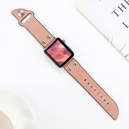Leather Knife Watch Band For Apple Watch Series 9&8&7 41mm / SE 3&SE 2&6&SE&5&4 40mm / 3&2&1 38mm(Pink) by bashfashion