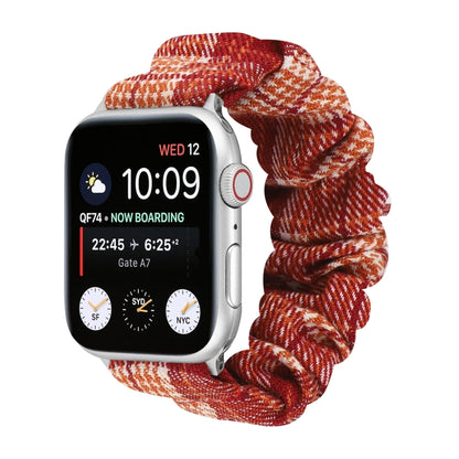 Checked Hair Tie Watch Band For Apple Watch Series 9&8&7 41mm / SE 3&SE 2&6&SE&5&4 40mm / 3&2&1 38mm(Orange) by bashfashion