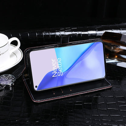 For OnePlus 9 idewei Crocodile Texture Horizontal Flip Leather Case with Holder & Card Slots & Wallet(Black) by idewei