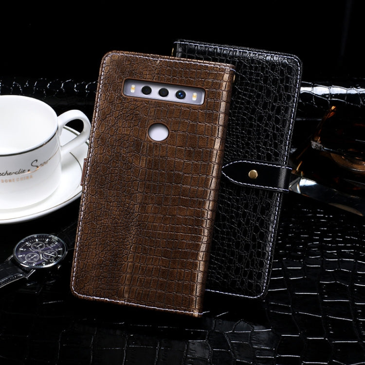 For TCL 10 SE idewei Crocodile Texture Horizontal Flip Leather Case with Holder & Card Slots & Wallet(Dark Blue) by idewei