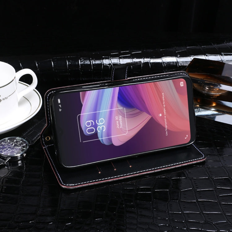 For TCL 10 SE idewei Crocodile Texture Horizontal Flip Leather Case with Holder & Card Slots & Wallet(Dark Blue) by idewei