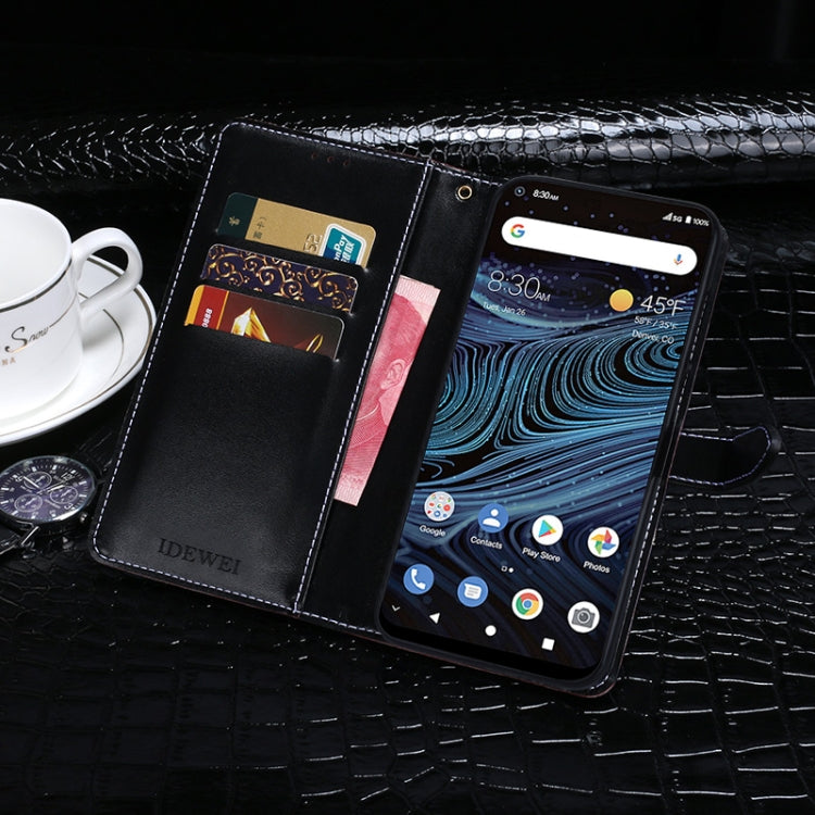 For ZTE Blade X1 5G idewei Crocodile Texture Horizontal Flip Leather Case with Holder & Card Slots & Wallet(Black) by idewei